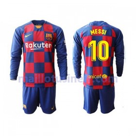 Maillot de Foot FC Barcelone Lionel Messi 10 Domicile 2019-20 Manches Longues - Enfant